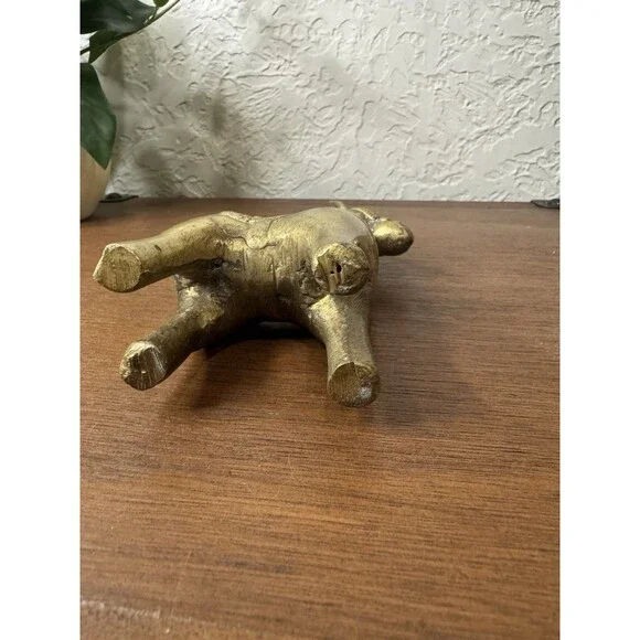 Vintage Brass Donkey Paperweight MCM Etched Details - Picture 6 of 9